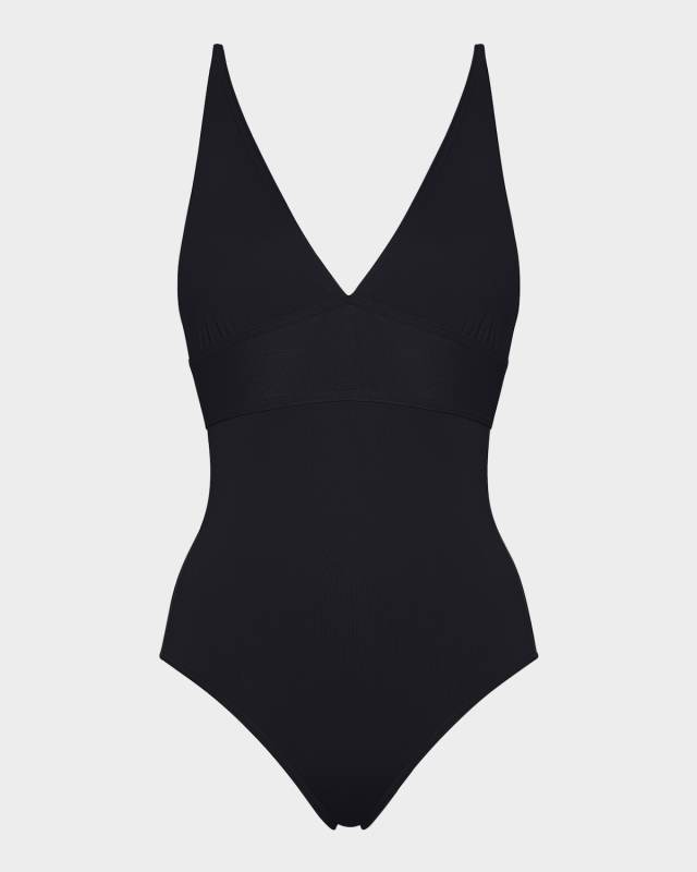 Larcin Deep V Triangle One-Piece Swimsuit